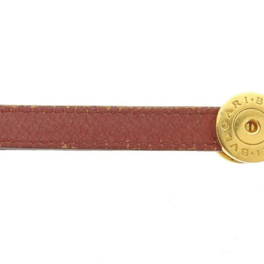 Bvlgari Cell phone strap Gold Brown Woman Authentic Used